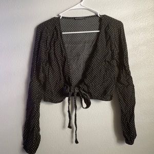 Brandy Melville long sleeve tie top